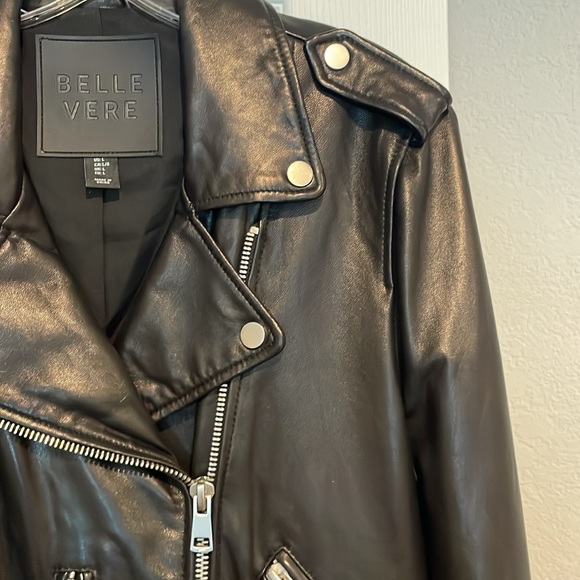Belle Vere Leather Moto Jacket Size L - Picture 10 of 16